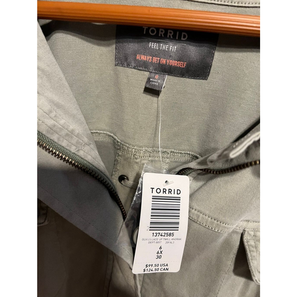 New w/Tags Torrid Twill Lace-Up Back Anorak - Picture 8 of 8